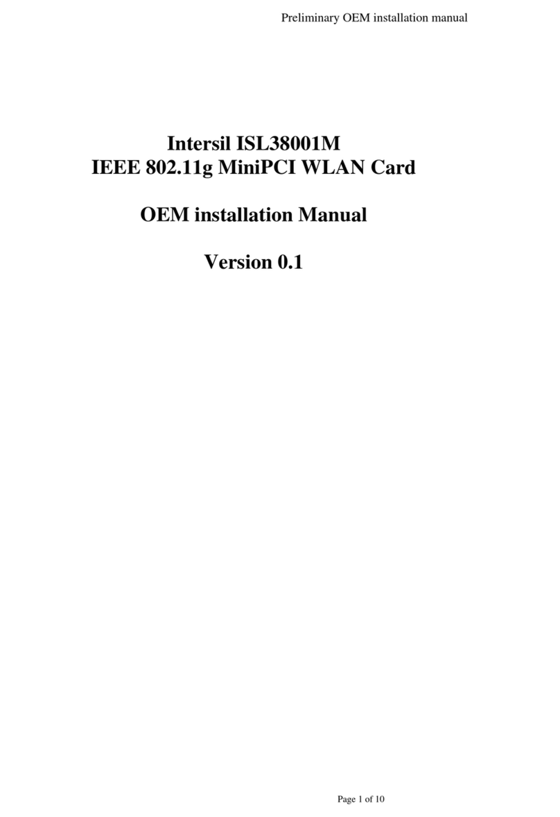 Intersil ISL38001M OEM INSTALLATION MANUAL