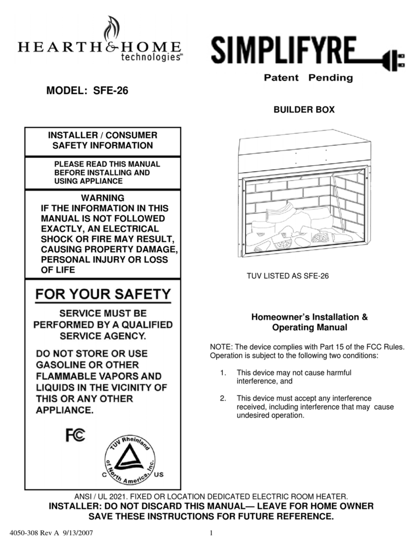 Hearth and Home Technologies Simplifyre SFE-26 Mounting instructions Hearth and Home Technologies Simplifyre SFE-26 Mounting instructions