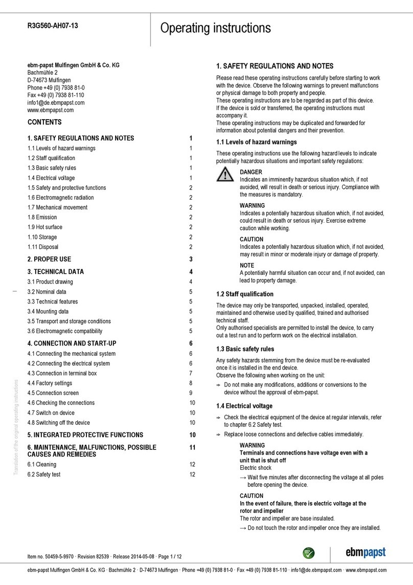 Ebmpapst R3G560-AH07-13 operating instructions