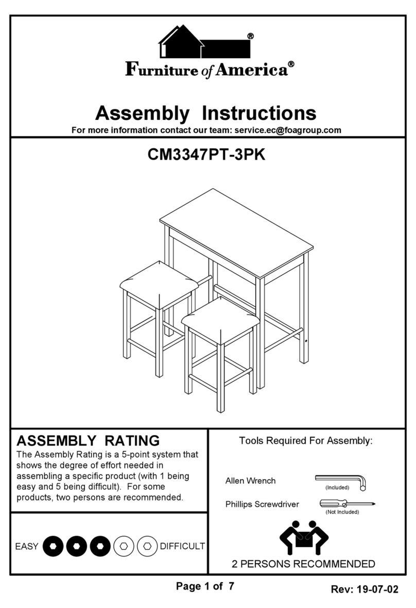 Furniture of America CM3347PT-3PK Assembly instructions Furniture of America CM3347PT-3PK Assembly instructions