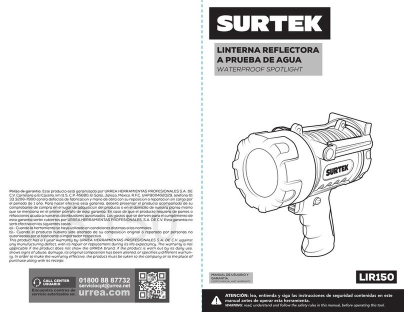 Surtek LIR150 Dimensions and installation guide