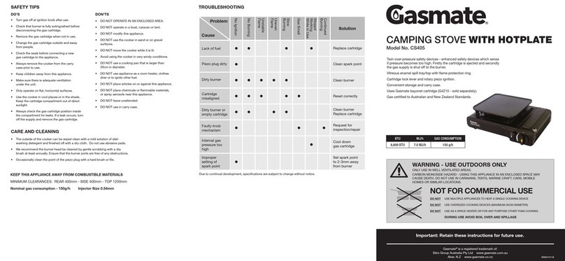 Gasmate CS405 User manual
