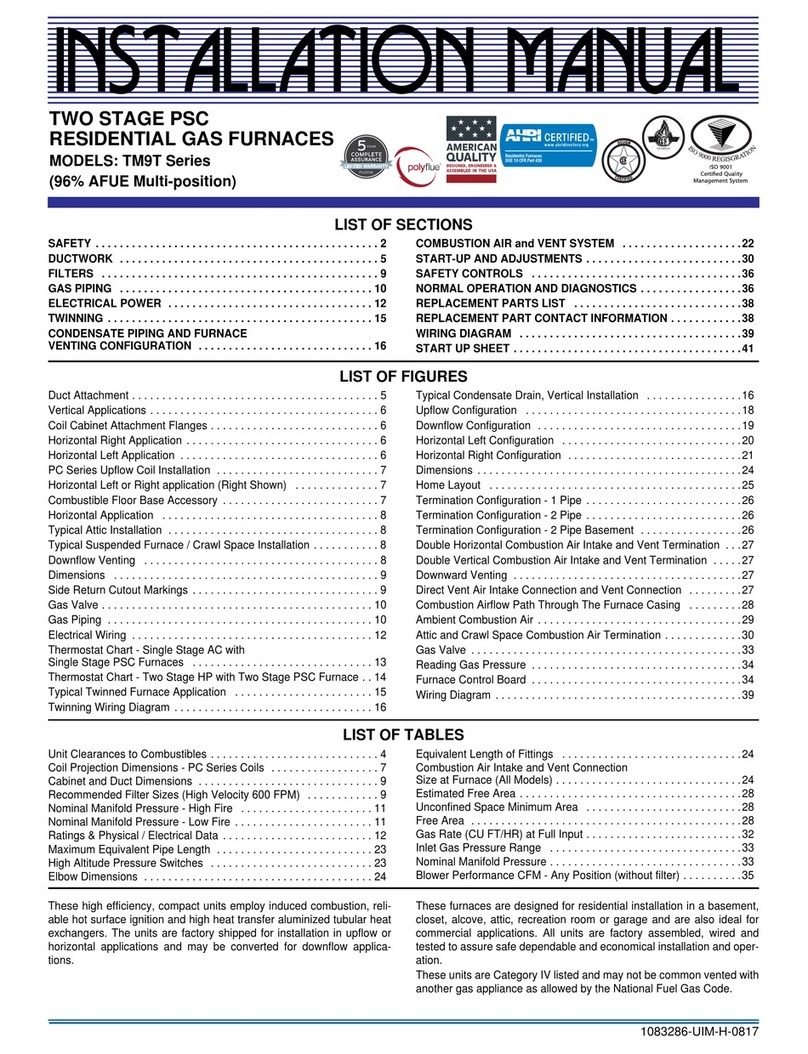 Johnson Controls Unitary Products TM9T Series User manual