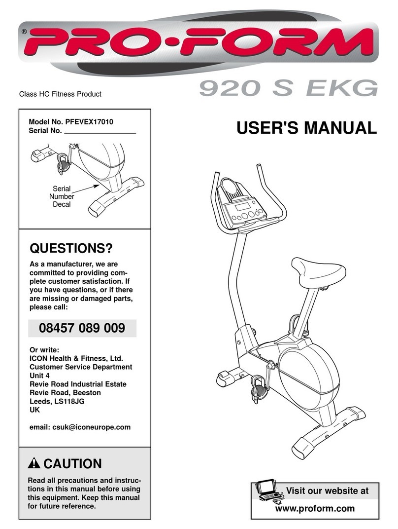 Pro-Form 920 S EKG User manual