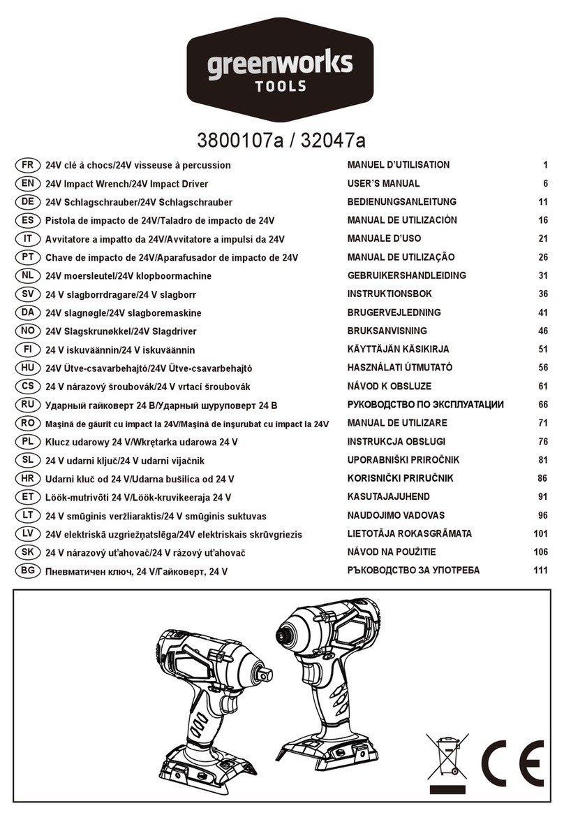 GreenWorks Tools 3800107a user manual