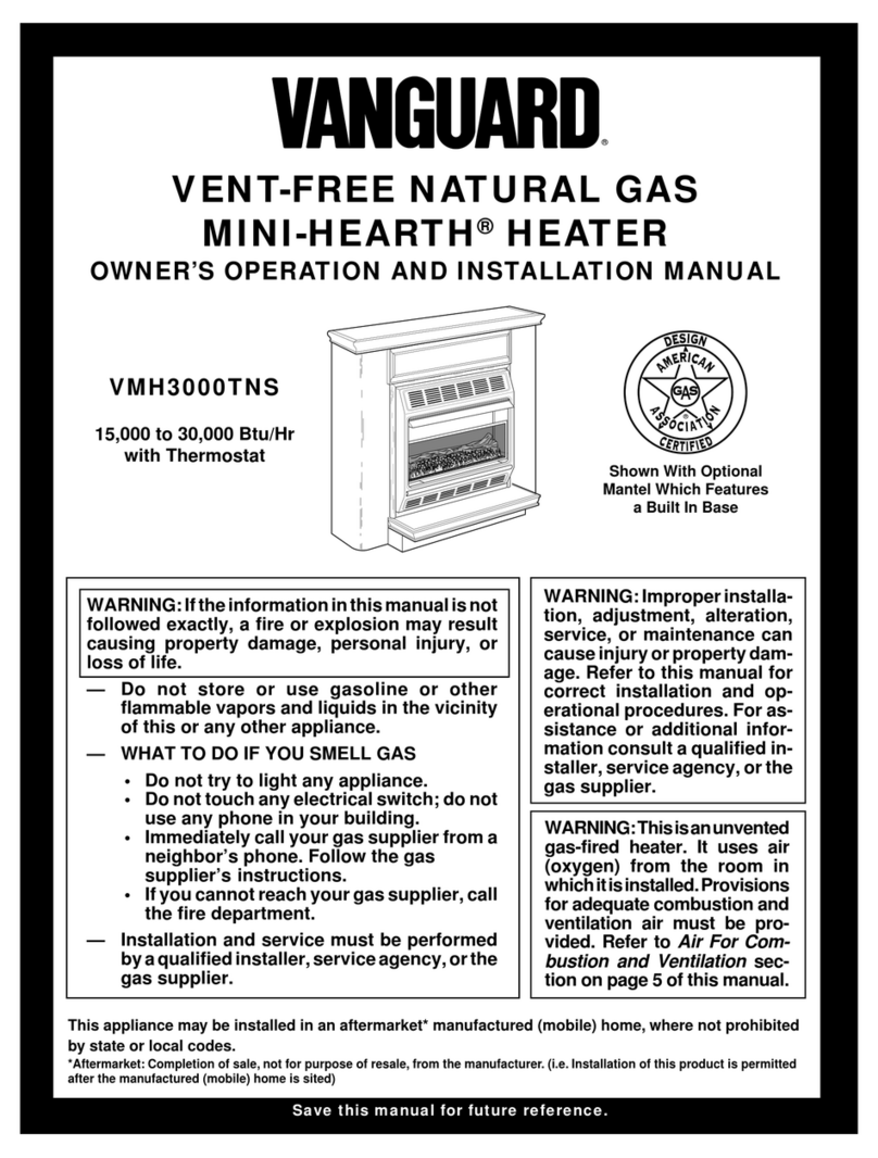 Vanguard MINI-HEARTH VMH3000TNS Quick start guide Vanguard MINI-HEARTH VMH3000TNS Quick start guide