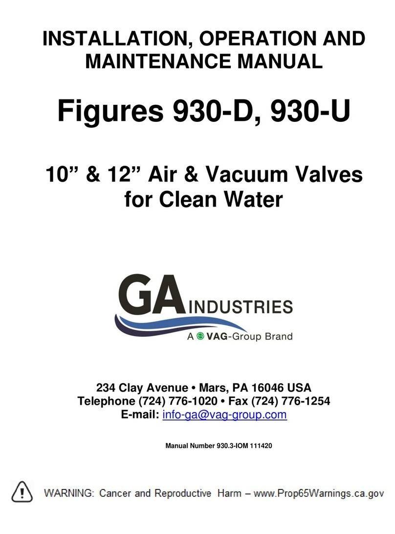 Vag GA Industries Figure 930-D Installation, operation and maintenance manual Vag GA Industries Figure 930-D Installation, operation and maintenance manual