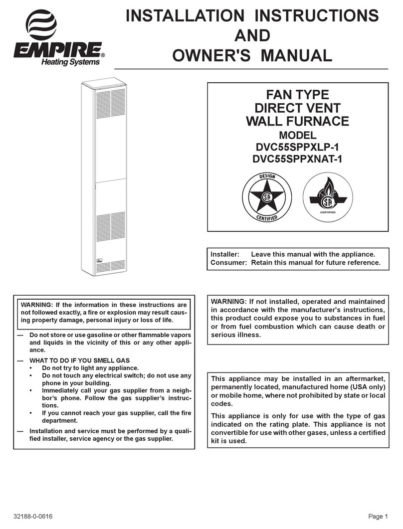 Empire Heating Systems DVC55SPPXLP-1 Quick start guide
