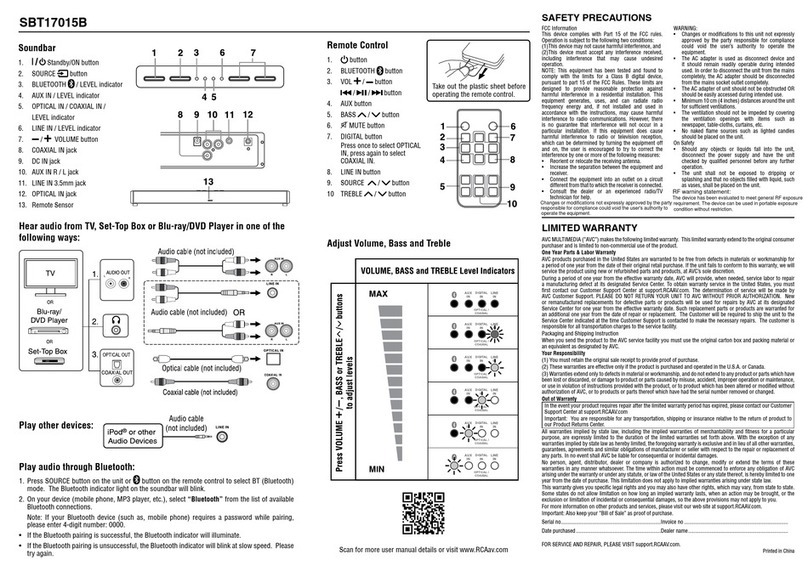 AVC SBT17015B User manual