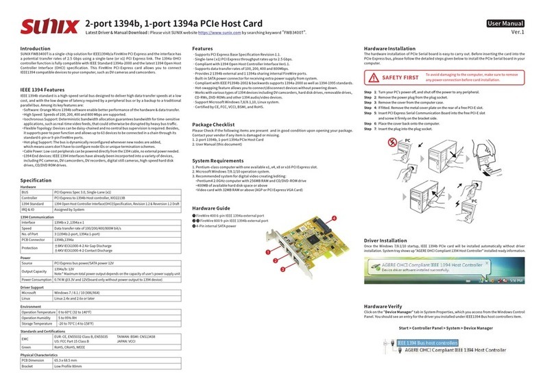 Sunix FWB3400T User manual