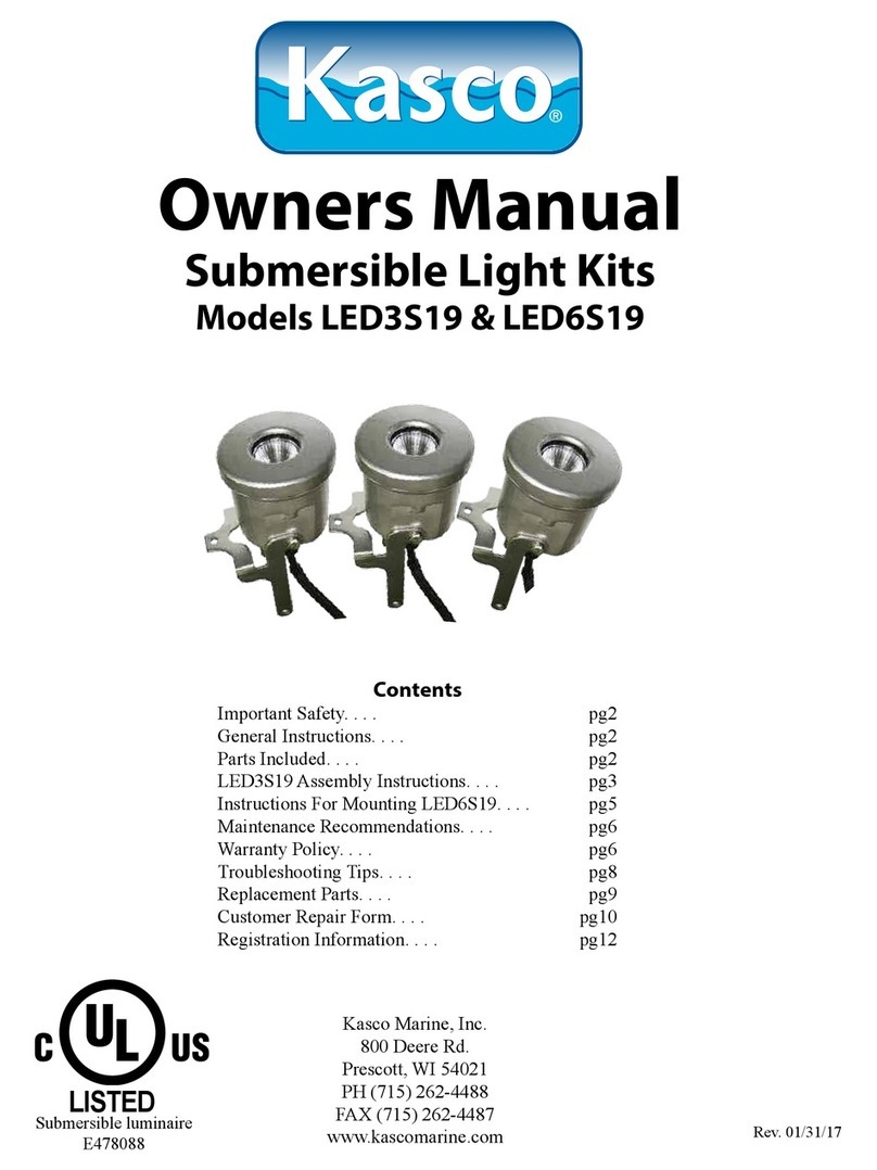 Kasco marine LED3S19 owner's manual