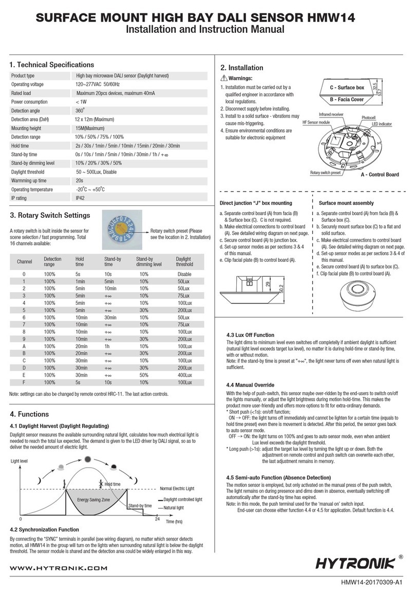 Hytronik HMW14 Installation and instruction manual
