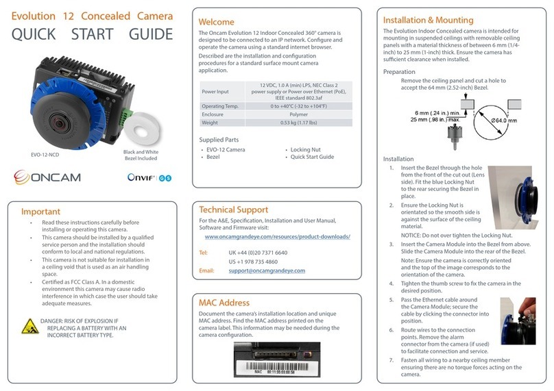 Oncam Evolution 12 quick start guide Oncam Evolution 12 quick start guide