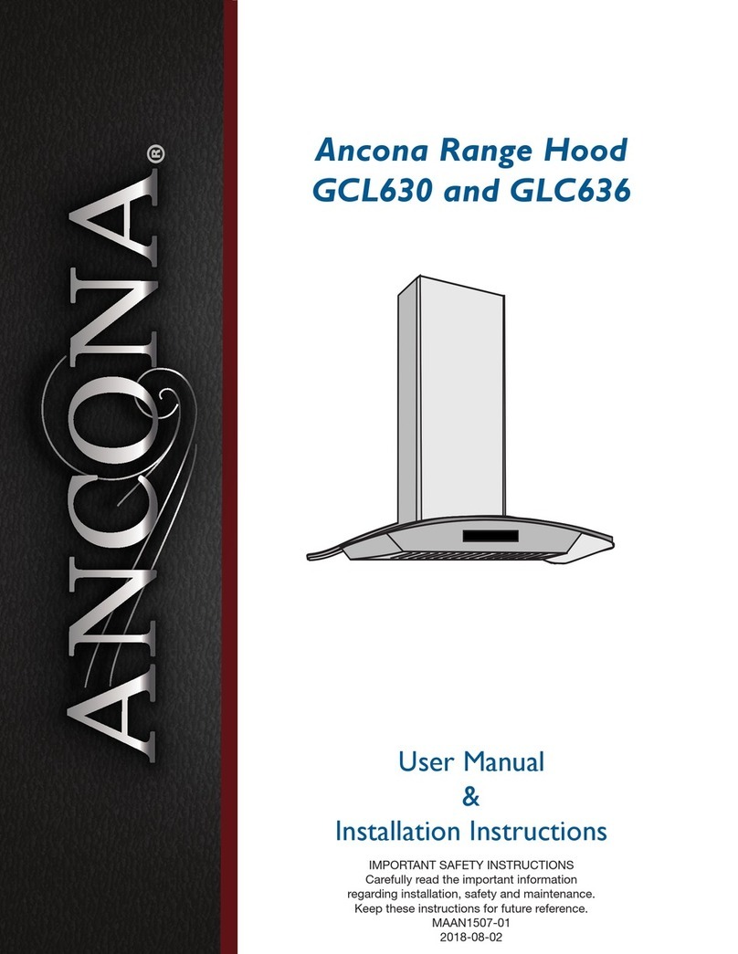 Ancona GLC636 User's manual & installation instructions