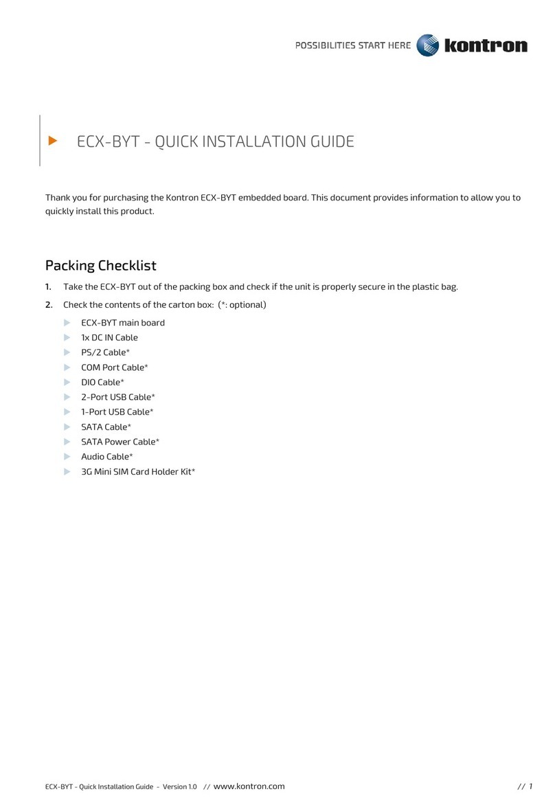 Kontron ECX-BYT Quick installation guide