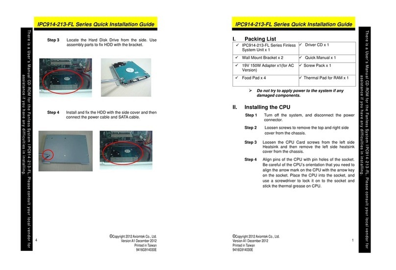 AXIOMTEK IPC914-213-FL Series User manual