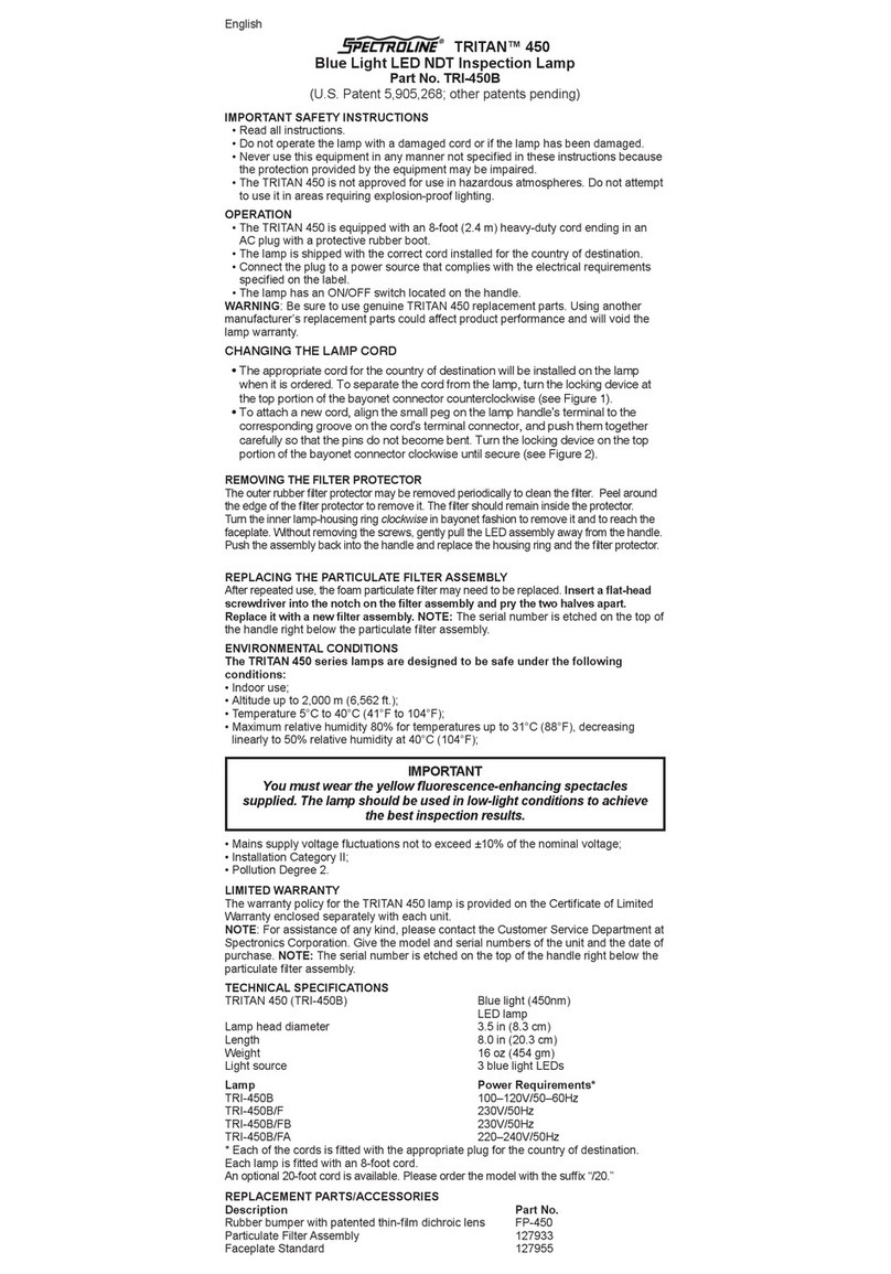 Spectroline TRITAN 450 User manual