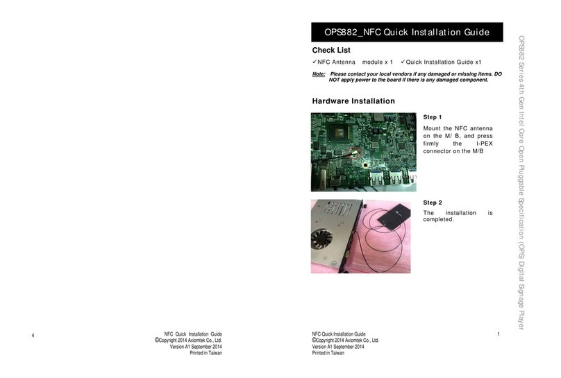 AXIOMTEK OPS882 NFC Quick installation guide