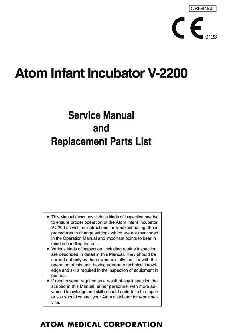 Atom Medical Corporation V-2200 Service manual and replacement parts Atom Medical Corporation V-2200 Service manual and replacement parts
