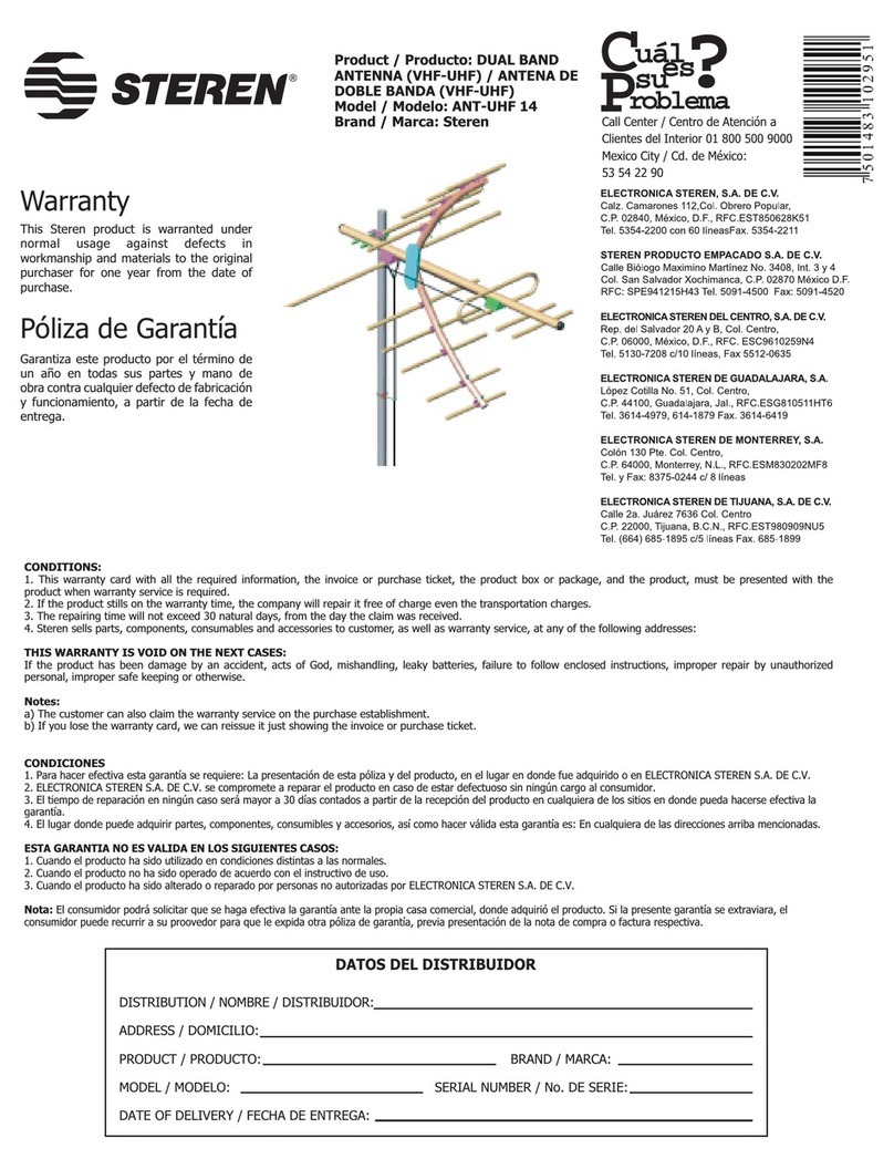 Steren ANT-UHF 14 User manual