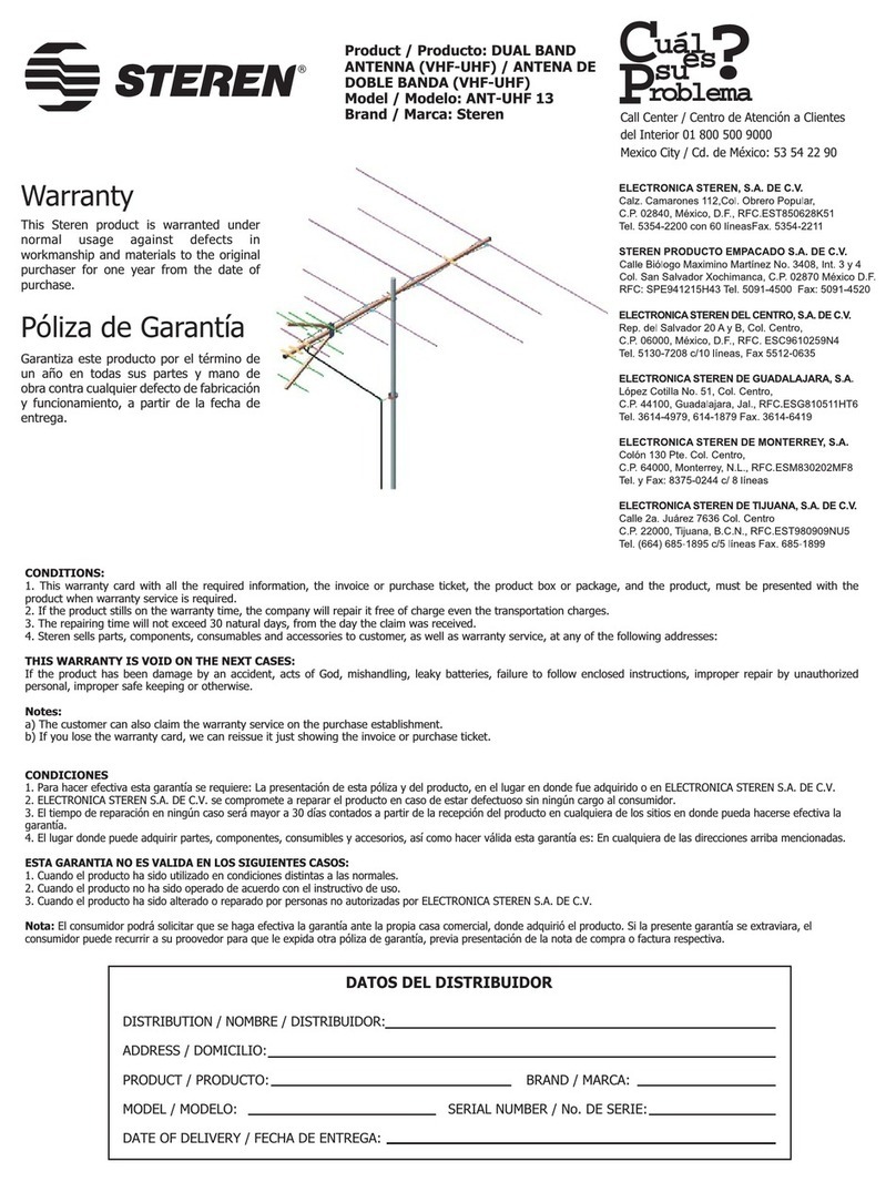 Steren ANT-UHF 13 User manual