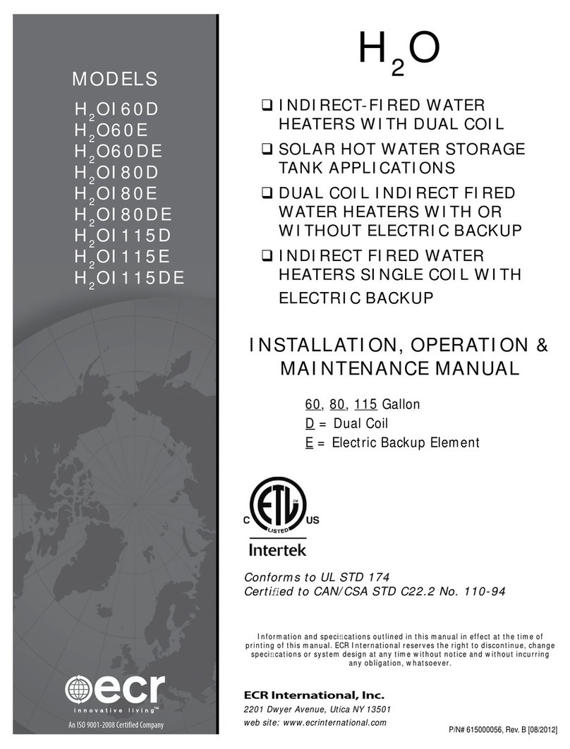 ECR International H2OI60D Installation, operation & maintenance manual