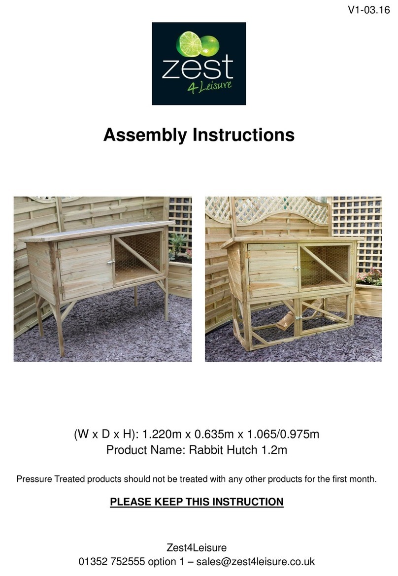 Zest 4 Leisure Rabbit Hutch 1.2m Assembly instructions