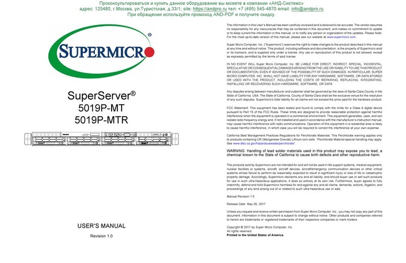 Supermicro SuperServer 5019P-MT User manual