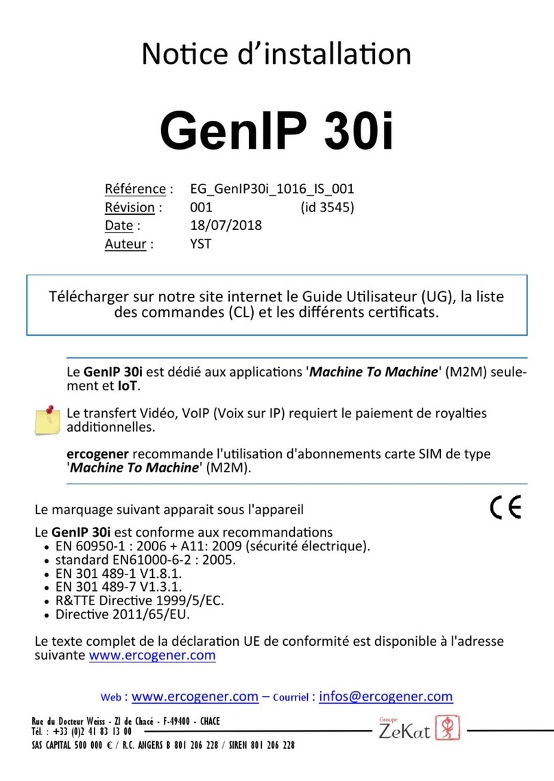 Ercogener GenIP 30i instruction sheet