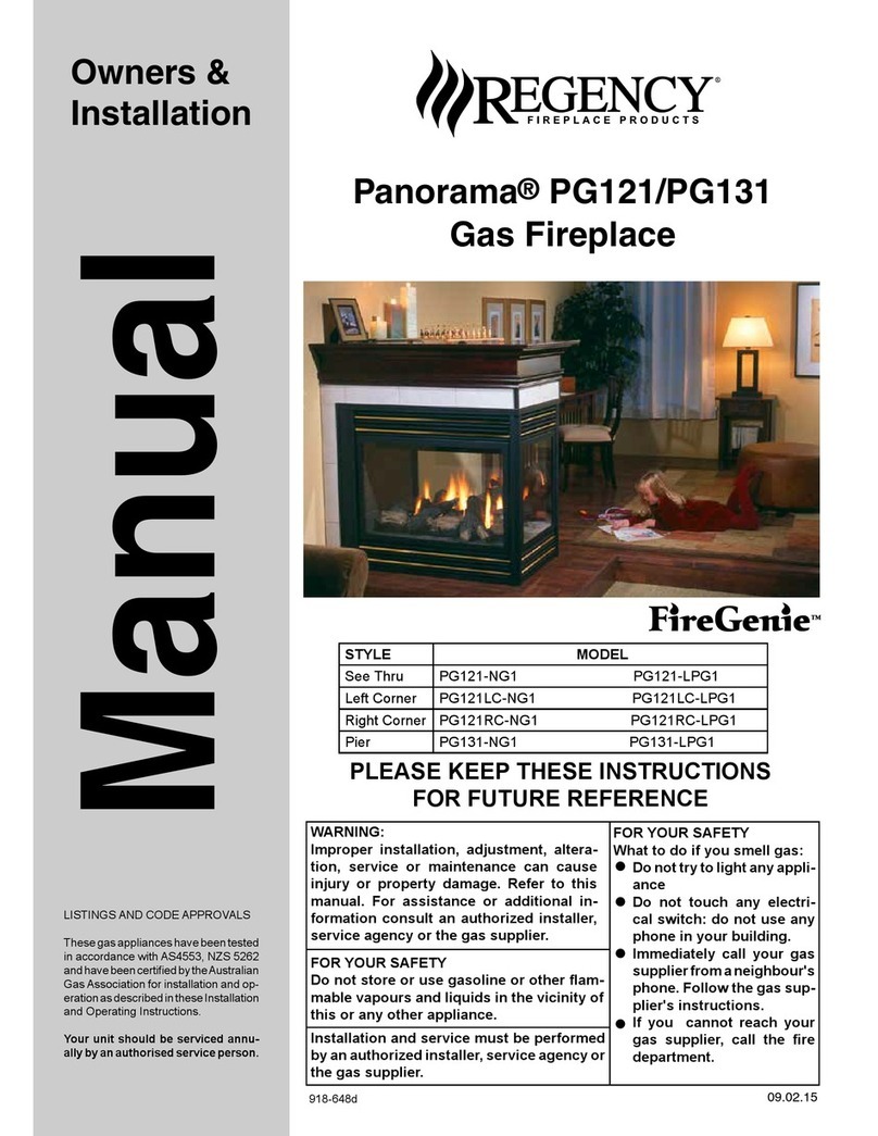 Regency Panorama PG121 Owners & installation manual