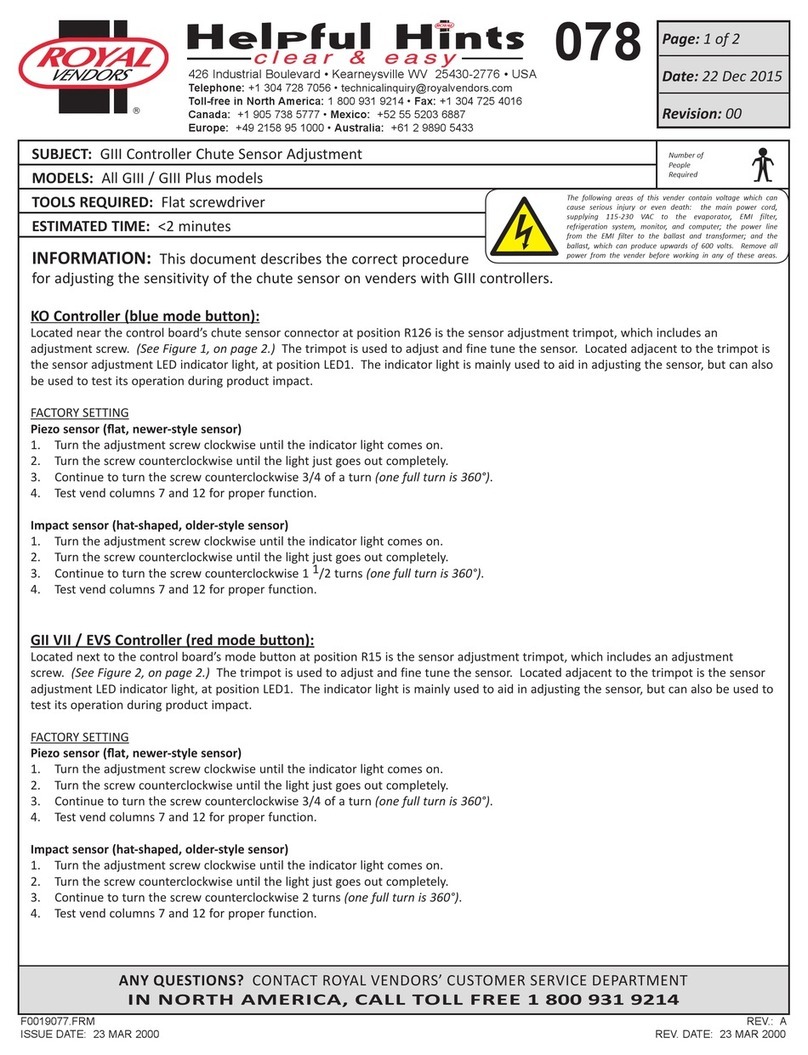 Royal Vendors GIII instruction manual