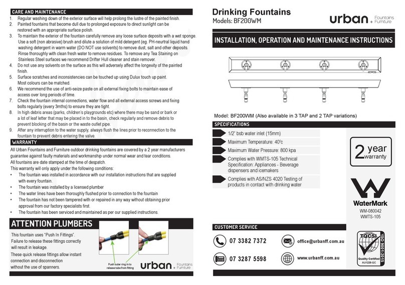 Urban BF200WM Installation, operation and maintenance instructions Urban BF200WM Installation, operation and maintenance instructions