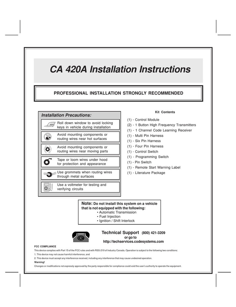 Code Alarm 420A installation instructions