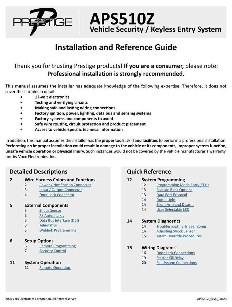 Voxx Electronics Prestige APS510Z Installation and operating manual