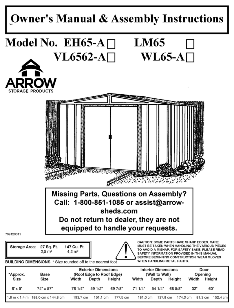 Arrow Storage Products EH65-A Use and care manual Arrow Storage Products EH65-A Use and care manual