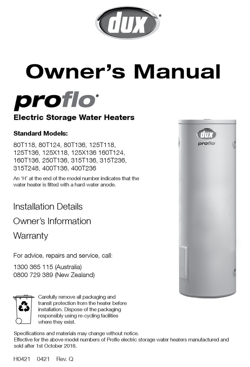 Dux proflo 125X118 owner's manual Dux proflo 125X118 owner's manual