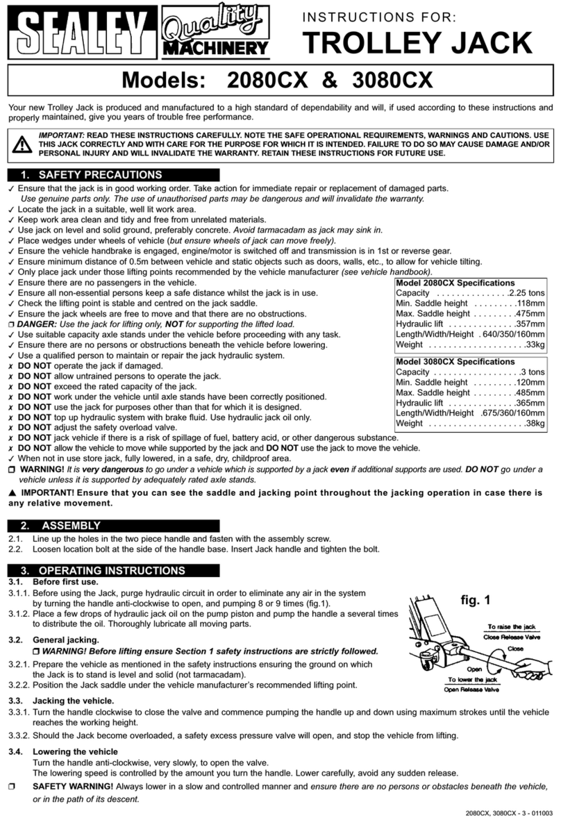 Sealey Quality Machinery 2080CX quick start guide