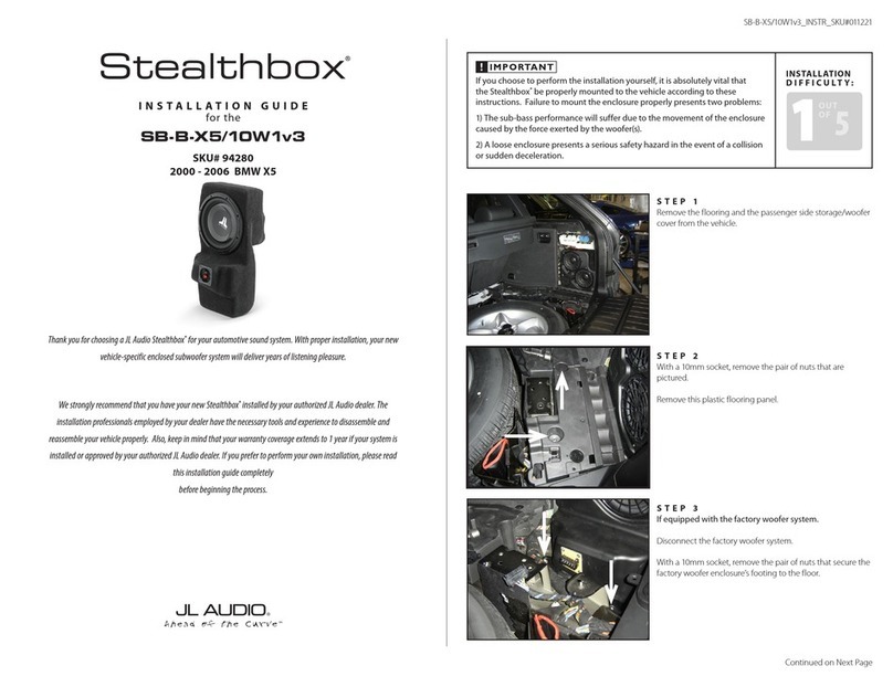 JL Audio Stealthbox SB-B-X5/10W1v3 User manual