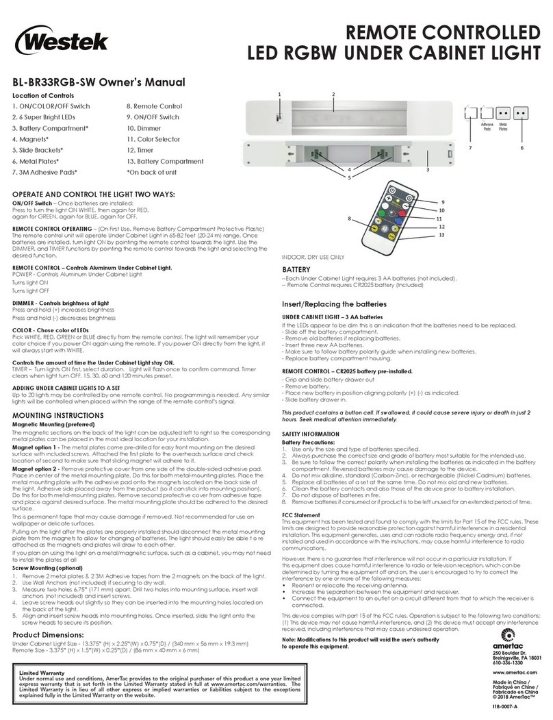 AmerTac Westek Bria owner's manual