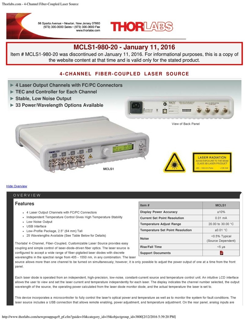 THORLABS MCLS1-980-20 quick start guide