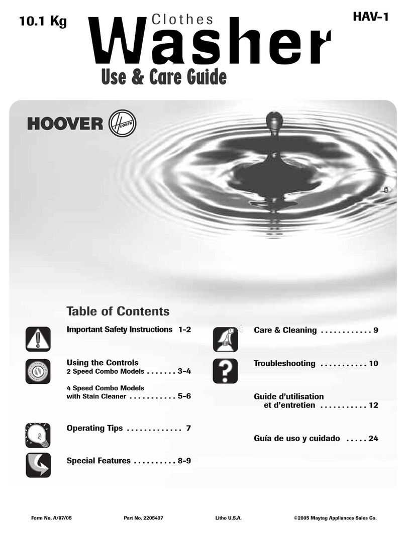 Hoover HAV-1 User manual