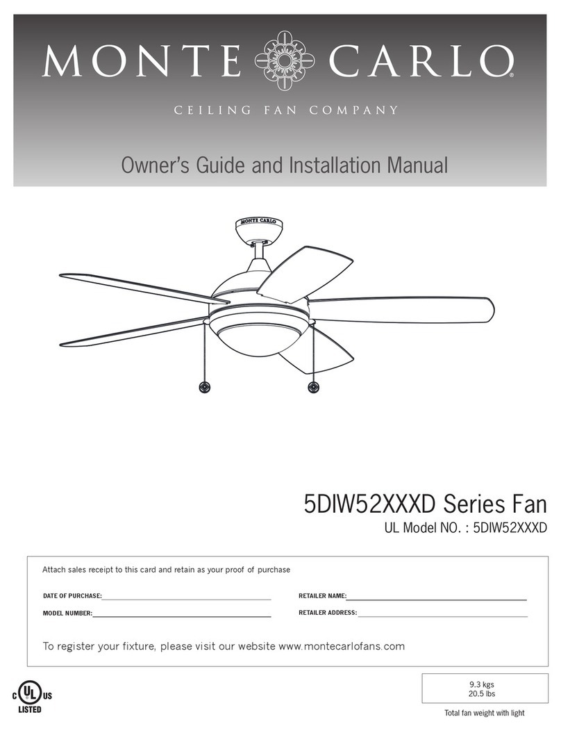 Monte Carlo Fan Company 5DIW52 Series Owner's guide and installation manual