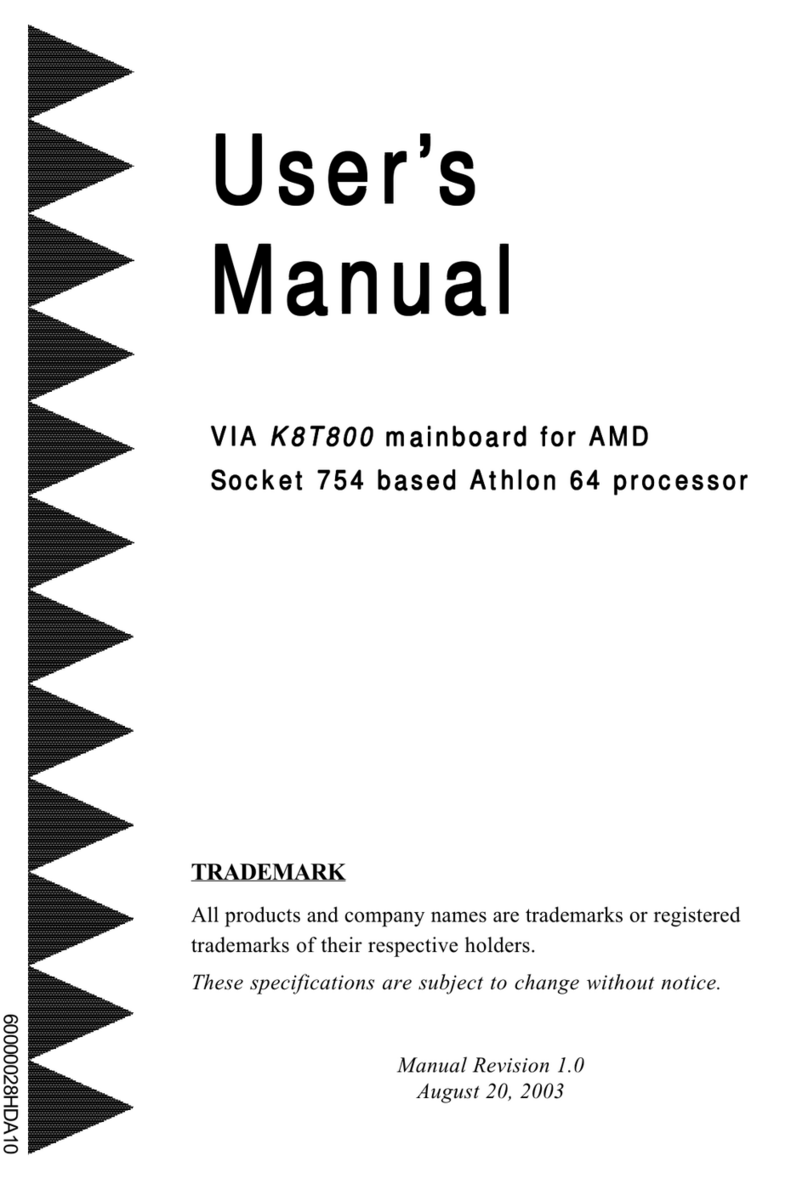 Intel VIA K8T800 User manual