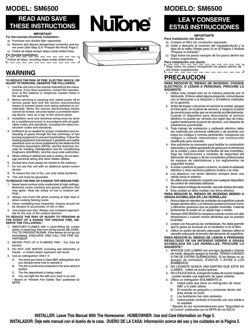 NuTone SM6500 User manual