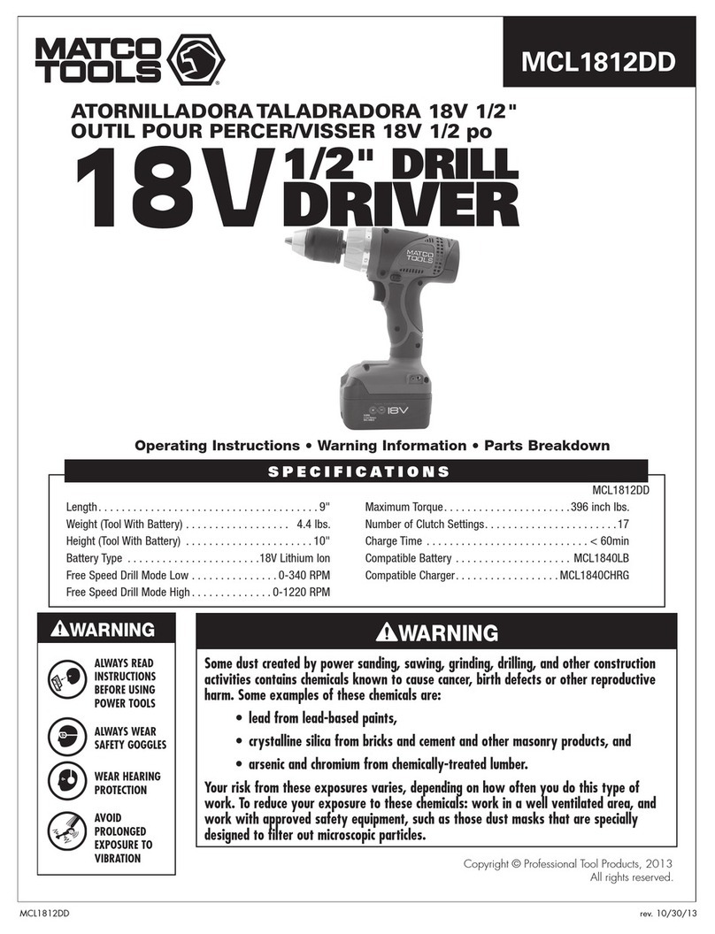 Matco Tools MCL1812DD User manual