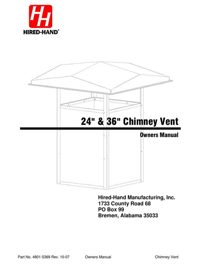 HIRED-HAND 24" & 36" Chimney Vent owner's manual