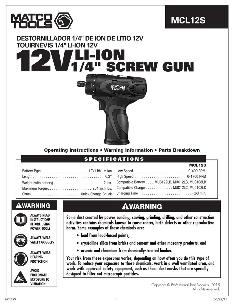 Matco Tools MCL12S operating instructions