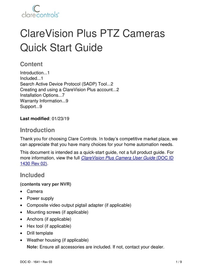 Clare Controls ClareVision Plus manual