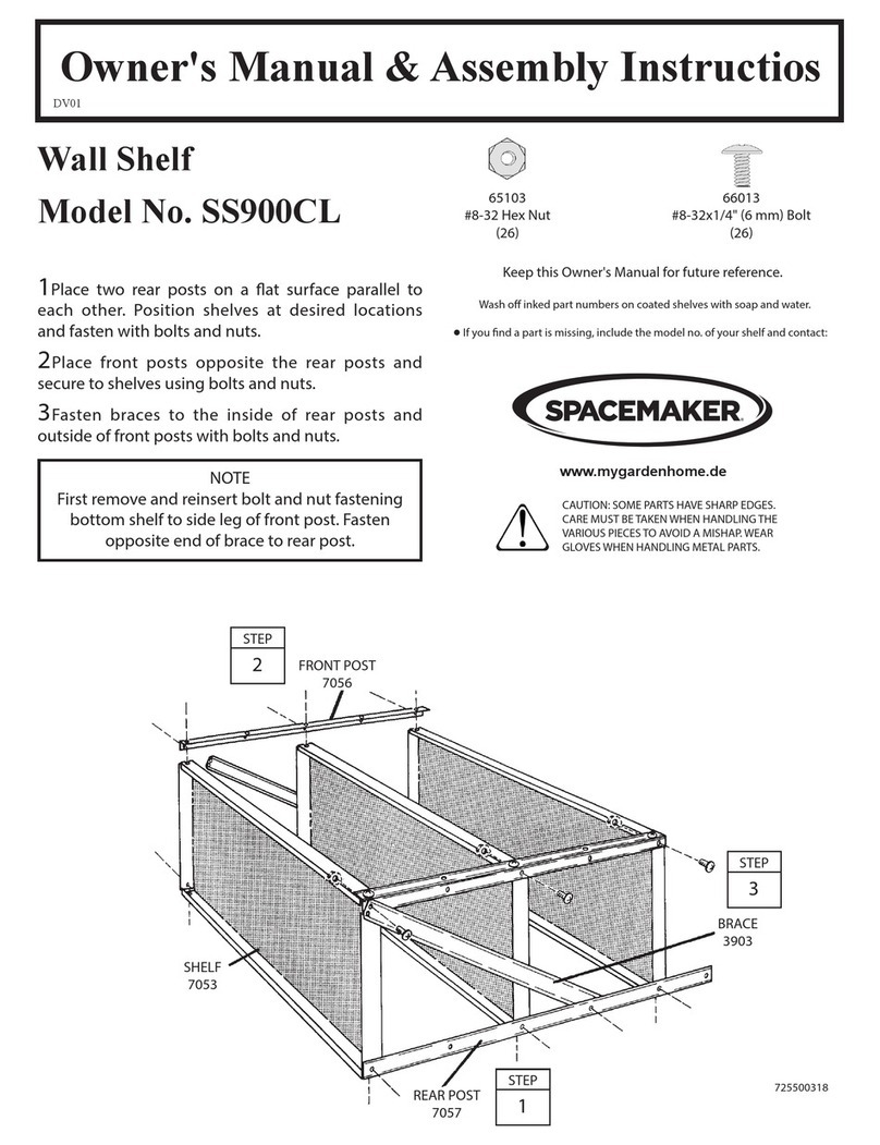 SPACEMAKER SS900CL Owner's manual & assembly instructions SPACEMAKER SS900CL Owner's manual & assembly instructions