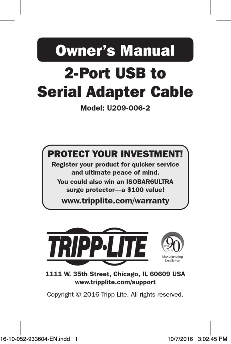 Tripp Lite U209-006-2 User manual Tripp Lite U209-006-2 User manual